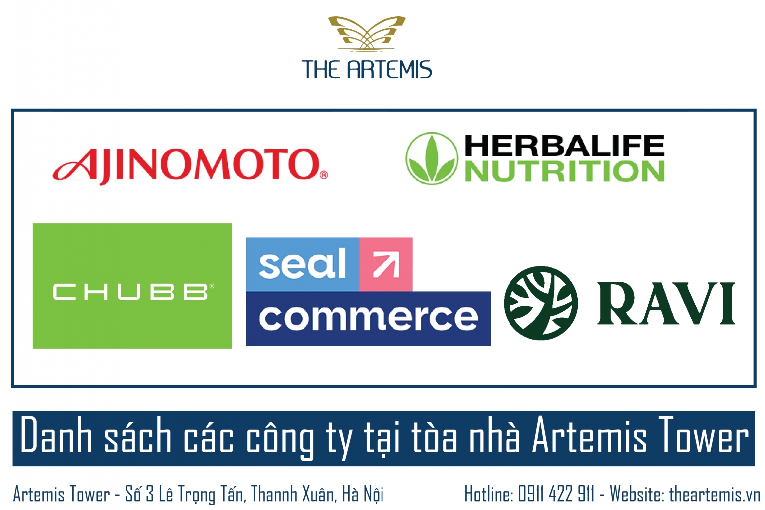 Tổng hợp danh sách các công ty tại Artemis Tower 1
